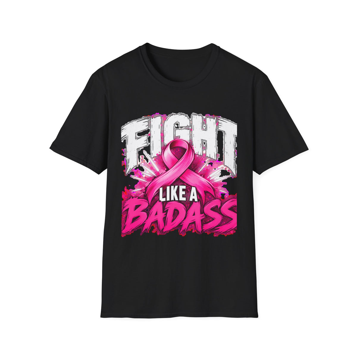Breast Cancer Ribbon Fight Like a Badass T-Shirt | Awareness Tee