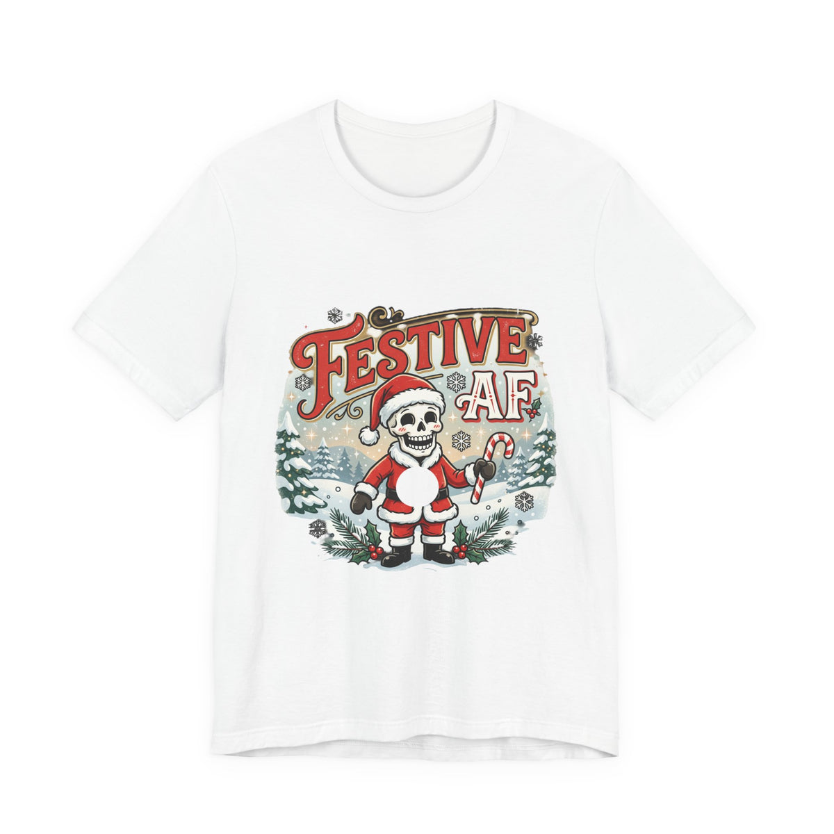 Festive AF Skull Santa T-Shirt